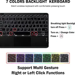 TECPHILE X200T Keyboard Case Cover for Tab A8 10.5" Touchpad, RGB Backlit Bluetooth Handheld Tablet Keyboard Compatible with Desktop, Laptop, Mac multimedia_keys,X200T image 5
