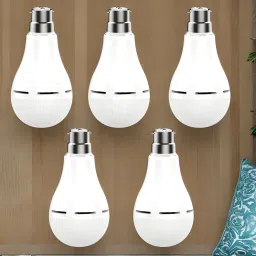 Charging Bulb 9W LED 1200mAh battery 4 hrs emergency light Pack of 5 bulbYP405 4 hrs Bulb Emergency Light-image-81