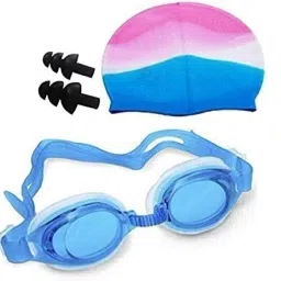 Swimming Kit for all age Group (Silicone Cap / Swimming Goggles / Ear Plugs) Swimming Cap-image-15