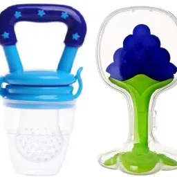 Nibbler Soother for Babies Fruit Feeder Kids Nipple Pacifier for Fruit Vegetable and Fruit Shape Silicone Teether (Set of 2) Teether-2