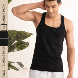 Pack of 2 Cotton Anti-Bacterial Square Neck Men Vest-picture-9