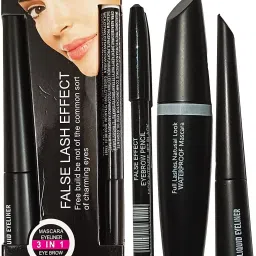 3in1 Professional Long lasting Mascara, Liquid Eyeliner & Eyebrow Pencil (Black) 30 g-5
