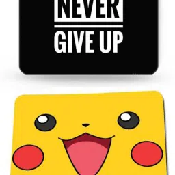 SMULY MOUSEPAD COMBO PACK OF 2 (PIKACHU AND NEVER GIVE UP Mousepad-1