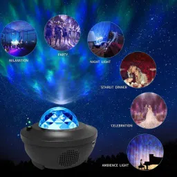 galox Galaxy Star Light Projector for Bedroom with Bluetooth Speaker and Remote Table Lamp image 5