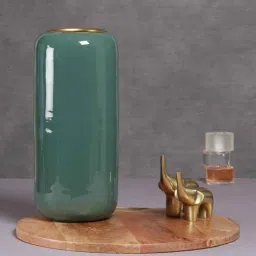 manor house Cylindrical Green Aluminium Table Vase by Citilites-picture-28