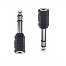 Kenware Black 6.3 mm Stereo Male Pin to 3.5 mm Audio Female pack of-2pes Connector Phone Converter-23