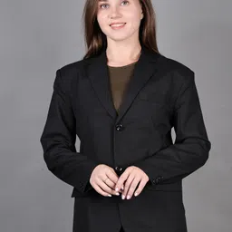 dywer Women Solid Single Breasted Formal Blazer-picture-3