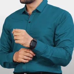 Men Regular Fit Solid Button Down Collar Formal Shirt-image-99