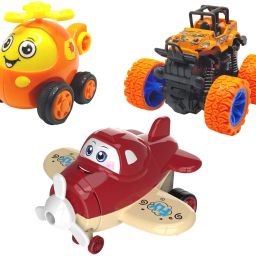 Unbreakable Four-Wheel Drive Friction Powered Diecast Toy Set-E60-27