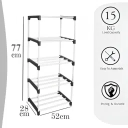 saklak 5 layer rack Plastic Open Book Shelf image 4