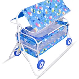 Baby Cradle with Mosquito Net & Canopy | Foldable Rocking Jhula for Newborns Bassinet-19