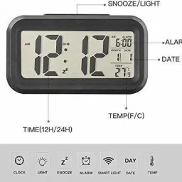 pormono Digital Black Clock image 2
