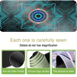 DARSHANAM WORLD Anti-Slip Keyboard Pad, Large Cheat Sheet Mouse Pad, Large Rubber Base Desk Mat Mousepad image 3