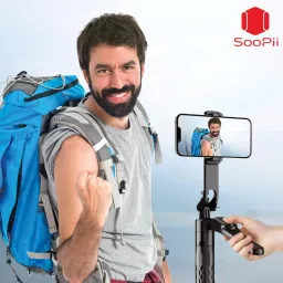 Soopii 69 inch Long Selfie Stick with 360° Rotating Tripod Stand, Aluminum MultiFunctional Bluetooth Tripod stand for smartphone, GoPro, Action Cameras, Perfect for Vlogging, Travel & Video Bluetooth Selfie Stick image 3