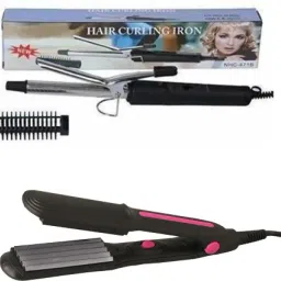 S2S Combo Pack of Hair Curling Iron & Crimper (1Pc. Each) Electric Hair Styler-6