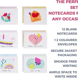 doodle Set of 12 Notecard contains 6 unique cards with two copies of each Greeting Card image 5