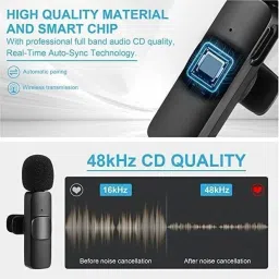WIRKLICH K9 Wireless Clip-On Microphone for iOS, Android & Camera – Noise Cancelling Camera Microphone image 3