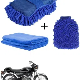 Bike Cleaning Combo - Chenille Microfiber Car Wash Sponge and Gloves - Pack of 3 Combo-image-50