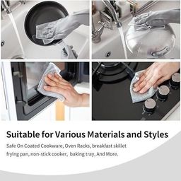 vrdh (Pack of 20) Dishwashing WIre Cloth/ Stainless Steel Scrub Pads 1.1134 Stainless Steel Scrub-picture-1