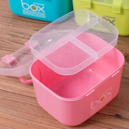 divinezon Plastic Multipurpose Rectangular Storage Box Storage Basket image 2