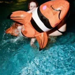 Inflatable (IND*174) toy-rider with handles fish, 157x94cm Multicolor Inflatable Pool Accessory-27