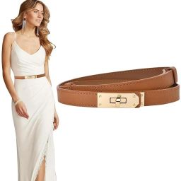Women Party Brown Artificial Leather Belt-image-38