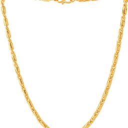 Golden Mens Women Artificial Jewellery Chain for Boys Girls Fancy Stylish Round Design 22 Inches Brass Gold-plated Plated Brass Chain-image-3