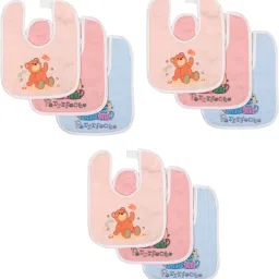 New Born Water Resistant-Premium Super Soft Cotton Daily Use bibs (Pack of 9)-image-75