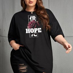 szn Women Printed Round Neck Elastane Black T-Shirt-picture-10