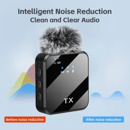 foxne point K205 Dual mini wireless microphone 2 Microphone TX & 1 Receiver RX Microphone image 4