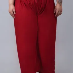 Women Flared Maroon Viscose Rayon Trousers-image-12
