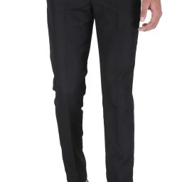 Slim Fit Men Black Polyester Trousers-image-17