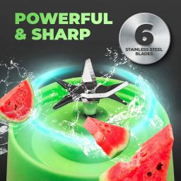 praaj Portable USB Rechargable juicer mixer blender with 6 sharp blades 40 W Juicer Mixer Grinder image 4