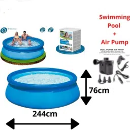 Intex 8 Feet X 30 Inch Easy Set up Above Ground Swimming With Free Pump Inflatable Swimming Pool-73