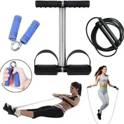 Durable Steel Tummy Trimmer With Skipping Rope & Hand Gripper Fitness Accessory Kit Kit-image-16