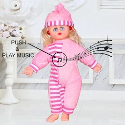 Musical Baby Doll,44 cm,Light and Sound Effects,Blinking Eye,Soft Plush Clothing-image-59