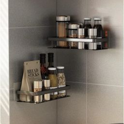 Cutlery Kitchen Rack Pack of 2- Storage Organizer for Kitchen/Bathroom, Wall Mounted Space Saving Carbon Steel-image-30