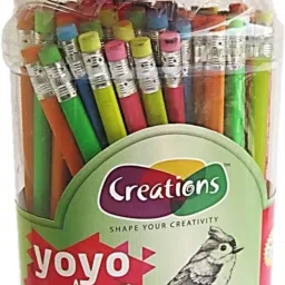 creations YoYo Kool Triangular Shape Eco Friendly Pencils ( Pack of 100 Pencils jar + 5 Sharpener Pencil image 2