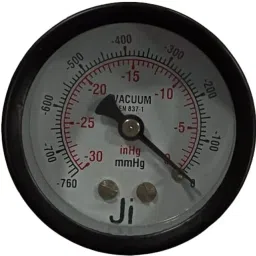 Vacuum Gauge, 2" Dial, -760 mmHg to 0 with -30 inHg to 0, 1/4" BSP (M) Conn Dial Indicator-9