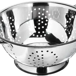 Colander 26 CM,Multipurpose Stainless Steel Colander Durable, Anti-Rust Kitchen Stainless Steel Fruit & Vegetable Basket-image-6
