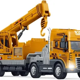 Friction Crane Truck Alloy Die Cast 1:24 Excavator Vehicle With Light Music-image-8