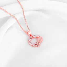 925 Silver Rose Gold Drop Wreath Pendant |Lifetime Plating|6 Month Warranty Rhodium Zircon Silver Pendant-image-70