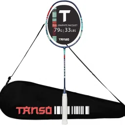 Jinsei Full Graphite Ultra Light Weight Carbon Fibre Strung Badminton Racket Blue Strung Badminton Racquet-picture-6