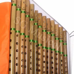 13 Pc Straight Bansuri Set Bamboo Flute-13
