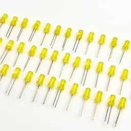 Yellow LED 5mm | Pack of 100 | Transparent Diffused LEDs | 3–5V | DIY | Electronic Components Electronic Hobby Kit-34