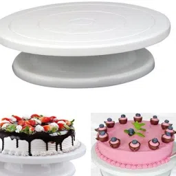 fulkiza Cake Turntable Smoothly Revolving Cake Stand Cake Decorating Kit Baking Tools Plastic Cake Server image 4