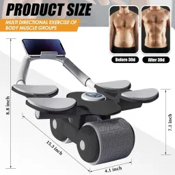obixo 2023 New Ab roller Wheel, Automatic Rebound 2 In 1 For Abs Workout Ab Exerciser image 3