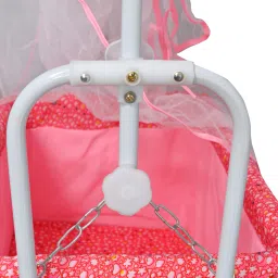 steeloart full net canopy swing Bassinet/ cot with heavy bottom legs( Red) Bassinet image 3