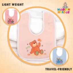 modern heados DAILY USE COTTON REUSABLE BIBS AND NAPPY COMBO (PACK OF 6) (Multicolor) image 3