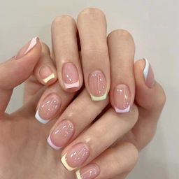 Secret Lives Set Of 24 Glossy Square Shape Reusable Artificial Nails - Ombeo Design image 1